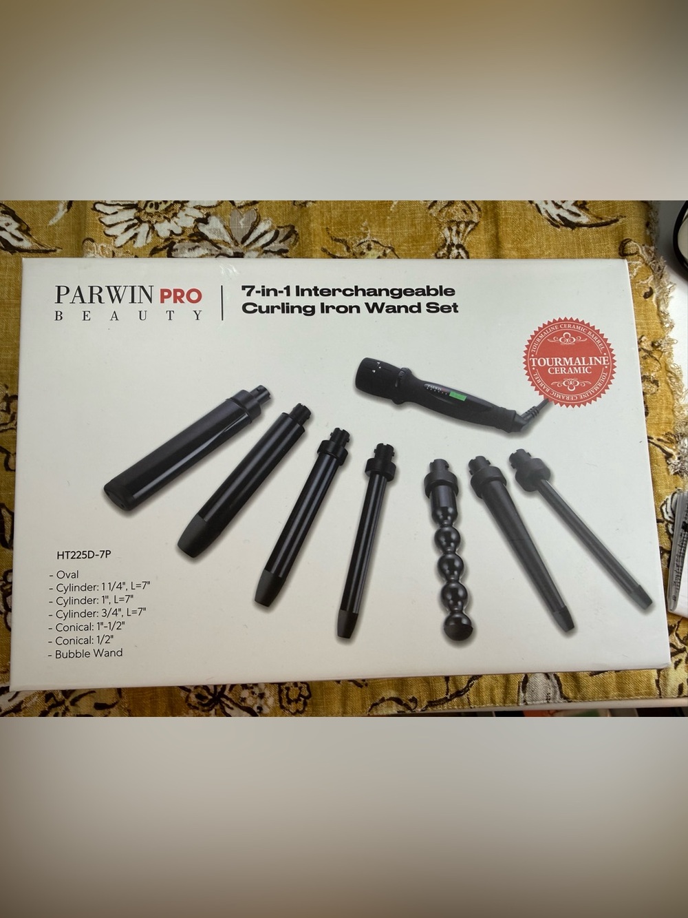 7-in-1 Interchangeable Curling Iron Wand Set - Black